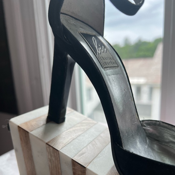 VTG 80s Charles Jourdan Mary Janes 4” heels black suede sz 7.5 Made in Spain - Picture 3 of 9